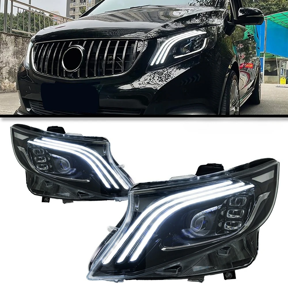 

LED Headlights for Mercedes Benz Vito W447 Metris 2016-2023 Projector Sequential Turn Signal Front Lamps Assembly