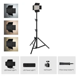 SH Powerful Excellent LED Panel Light Two-color LCD Screen 1-100% Stepless Dimming Lamp For Photo Studio Shooting Video