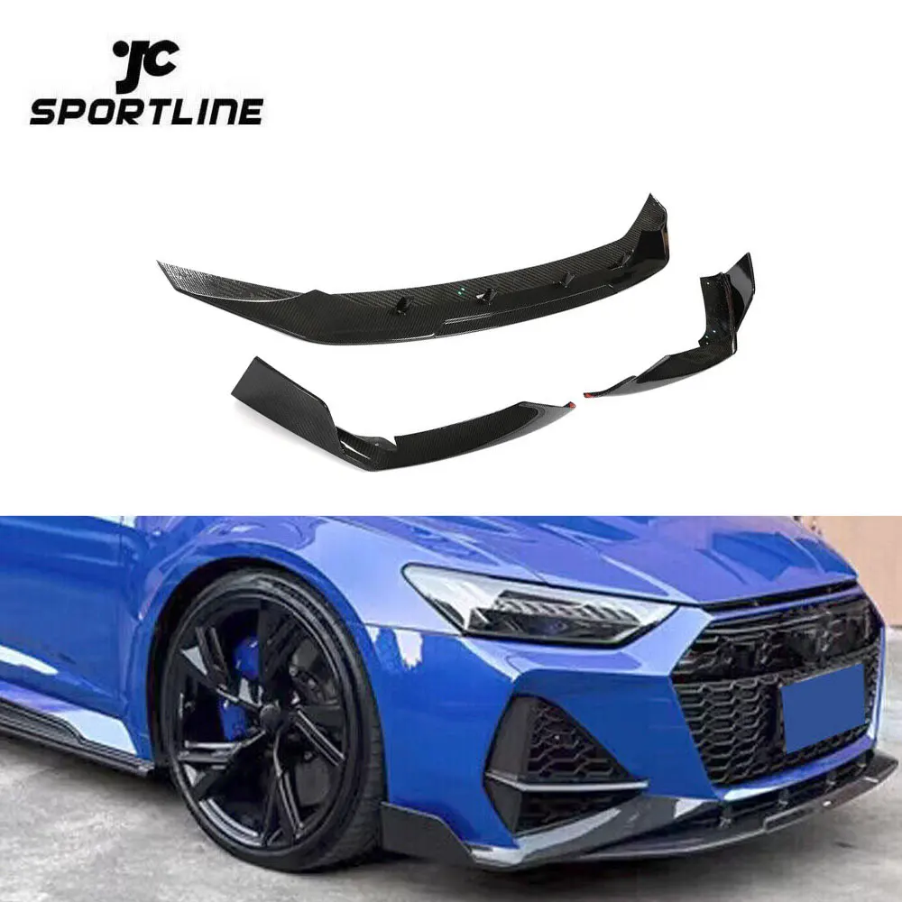 

Pre-preg Carbon Fiber Front Bumper Face Lip Spoiler For Audi RS6 C8 Avant Wagon 4-Door 2019-2021