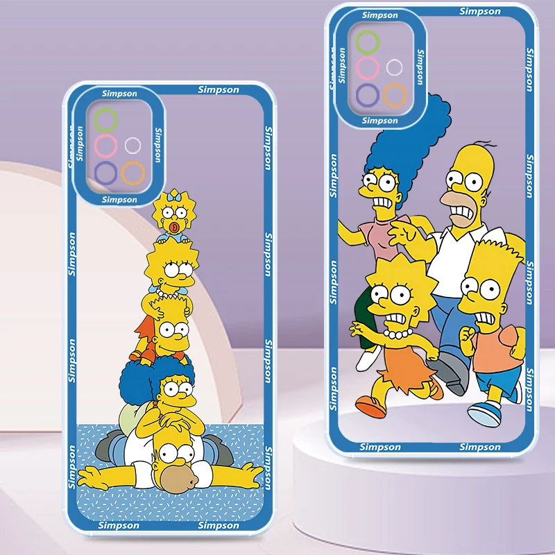 Disney The Simpsons Ainme Transparent Phone Case For Samsung A73 A72 A71 A53 A52 A51 A33 A32 A23 A22 A13 A12 Angel Eyes