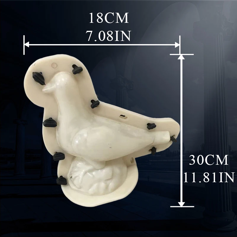 ABS GRC Cute DIY Die Pigeon with Closed Wings, Peacock Cement, Concrete Villa, Home Balcony, Gardening Animal Statue, Round Ball