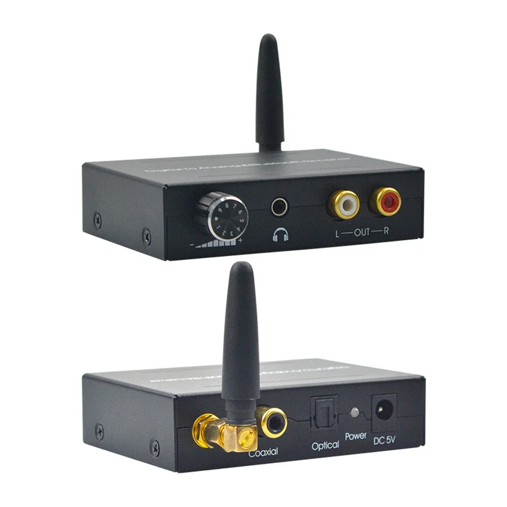 2025 DAC محول صوت رقمي إلى تناظري RCA R/L و3.5 ملم مع جهاز استقبال بلوتوث للتحكم في مستوى الصوت RCA لتلفزيون PS4