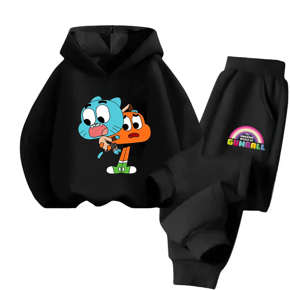 The Amazing World of Gumball Children's Hoodie Top+Trousers Suit Girl Boy Casual Sweatshirt Long Sleeve Pullover Autumn Clothing