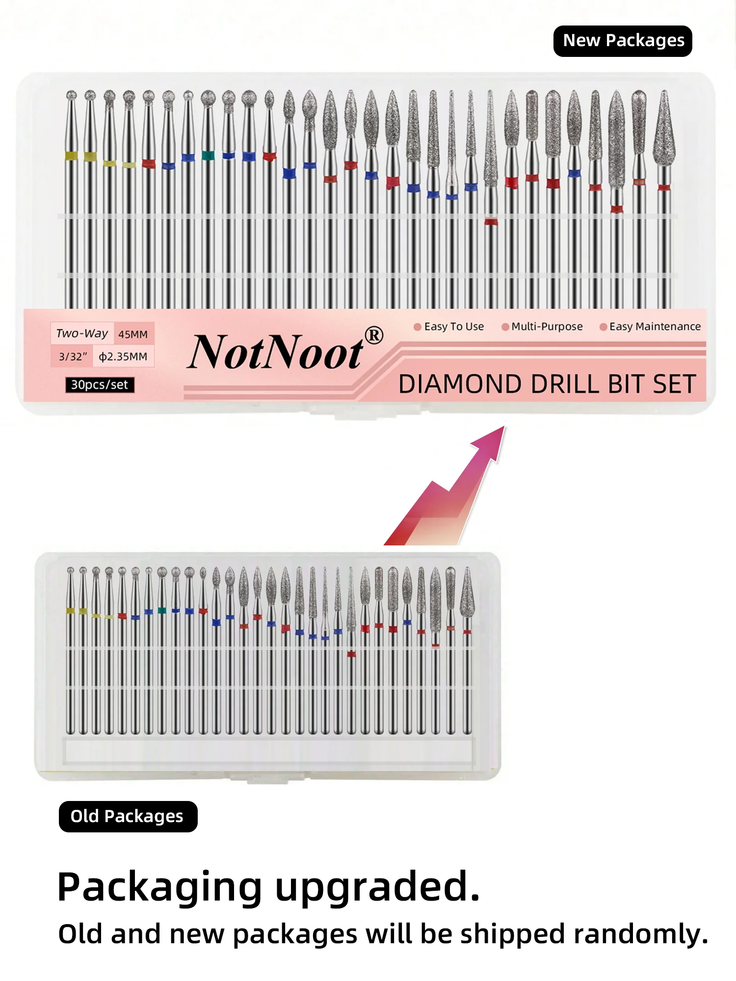 30-teiliges Set professioneller Diamant-Nagelbohrer, 3/32 Zoll Hartmetall-Nagelhautfräser für elektrische Maniküre und Pediküre, 30 Stück – Detail 1