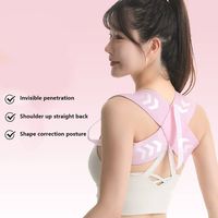 Adjustable Back Posture Corrector Invisibility Straight Back Back Straightener Pink Anti-camel Upper Back Brace Sports