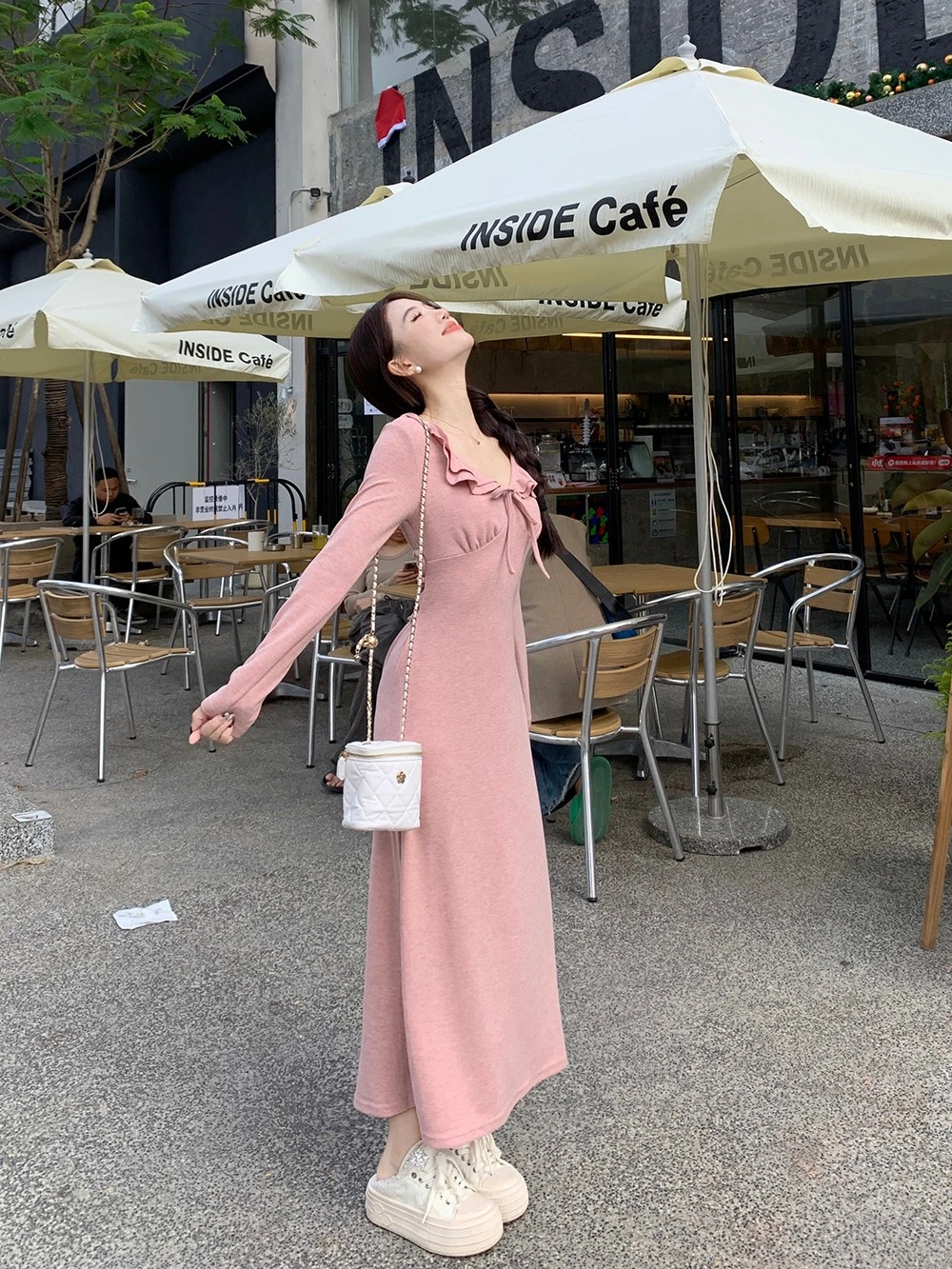 ドレス 長袖 レディースドレス Y2K 夏 モダール マイクロ ホルターネック オフショルダー ヒップスター 超ショート モダン ナイトクラブ アーティスティック