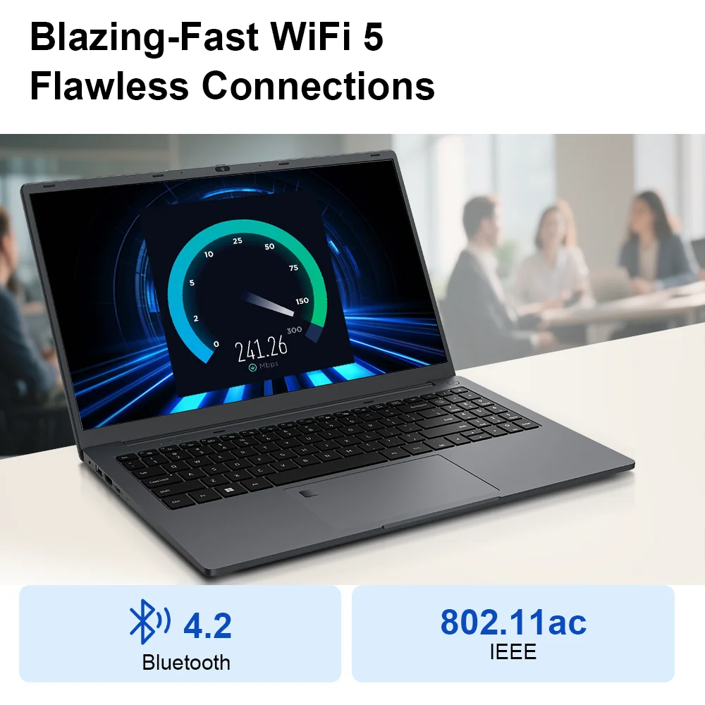 لاب توب Ninkear A15 Air 2025 بشاشة 15.6 بوصة FHD IPS AMD Ryzen ™   5 3500U 16 جيجابايت DDR4 3200 ميجا هرتز + 512 جيجابايت NVME SSD 180 °   فتح وإغلاق WiFi 5 BT 4.2 0.3s فتح بصمة الإصبع تم اختباره ومثبتها بجودة عالية للكمبيوتر المحمول وتقوية احتياجات الهاتف المحمول الخاصة بك بموثوقية