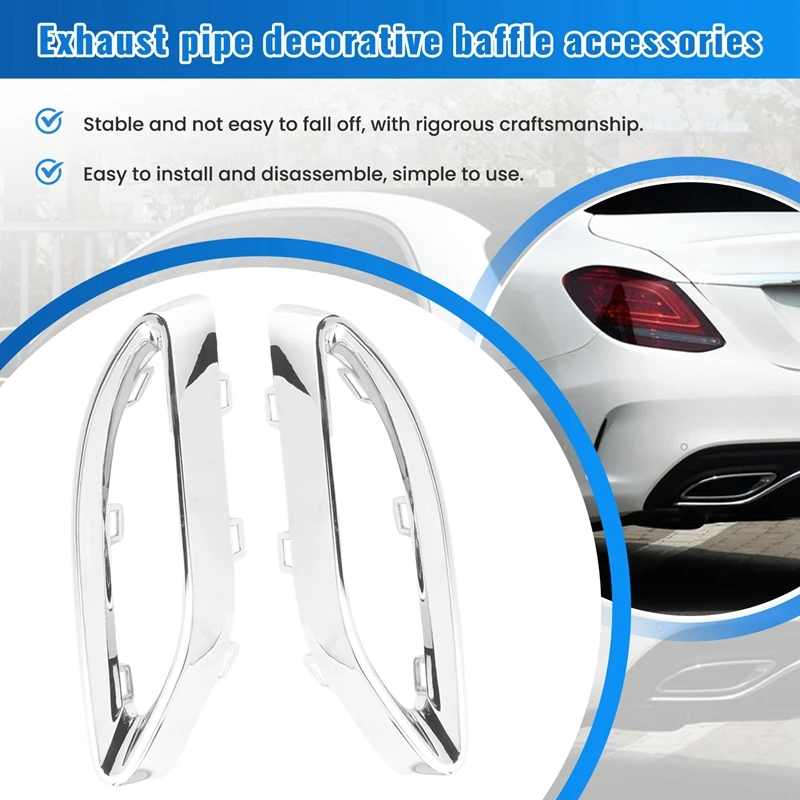 1 Pair Rear Exhaust Pipe Trim Bezel Fit For Mercedes W177 A W238 E W205 C 2058852221,2058852321