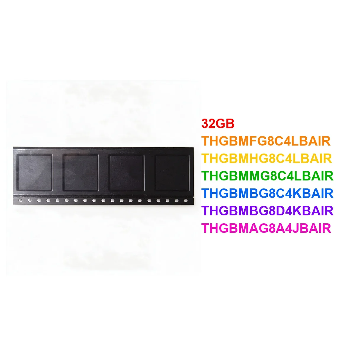  test 32GB THGBMFG8C4LBAIR THGBMHG8C4LBAIR THGBMMG8C4LBAIR THGBMBG8C4KBAIR THGBMBG8D4KBAIR THGBMAG8A4JBAIR BGA Chipset