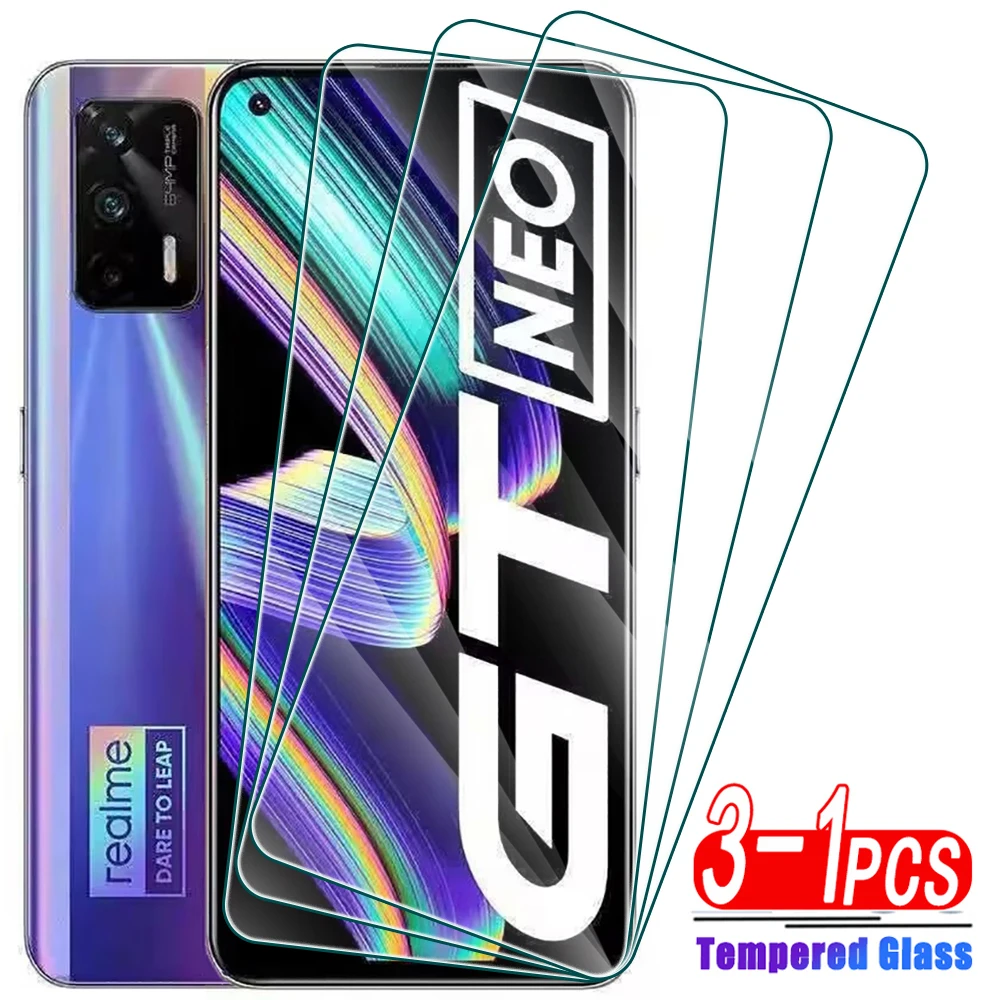 3-1Pcs Full Cover Tempered Glass for Realme GT 5 3 2 Pro 5G Screen Protector on Realme GT Neo 2 2T 3 5 SE 240w Glass Film