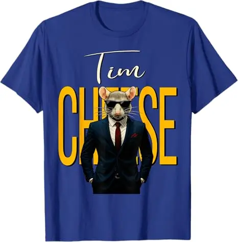 Tim Cheese - Funny Secret Agent Mouse Brainrot Gaming T-Shirt Retro Vintage Style Brain Rot Tim Cheese Y2k Graphic Saying Tee
