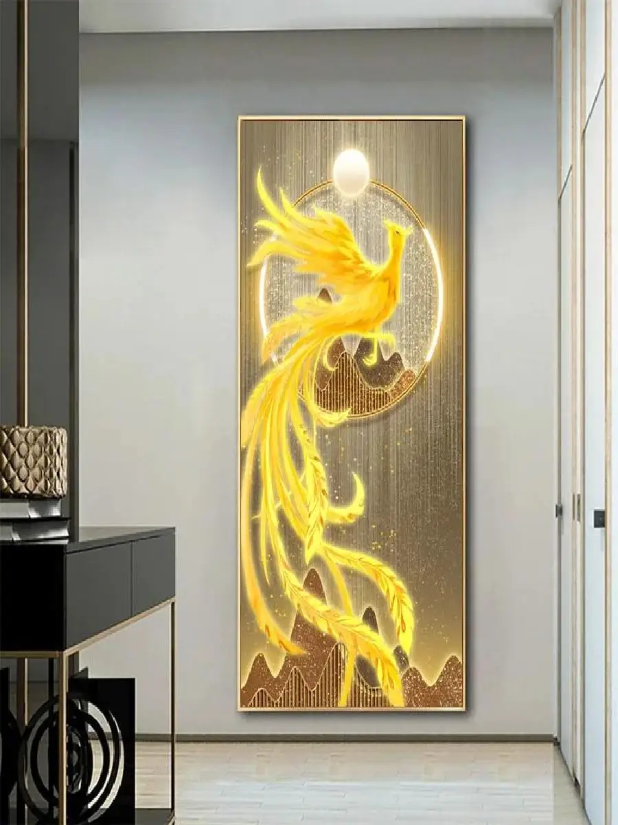 Abstract Phoenix Oil Painting on Canvas  Modern Wall Art Prints for Living Room Decor  Beautiful Bird Poster  No Frame