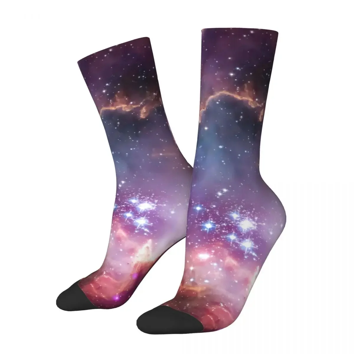 Galaxy Print Stockings Megellanic Cloud Custom Vintage Socks Autumn Anti Sweat  Unisex Skateboard Breathable 