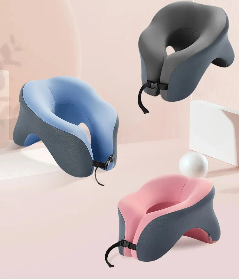 Tragbares U-förmiges Reisekissen Memory-Schaum Schlafkissen Büro-Nickerchenkissen Auto-Flugzeug-Nackenkissen Ergonomische Kopfstütze – Detail 11