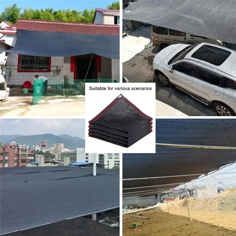 ABJO-Black 95 Anti-UV Sunshade Net Gazebo Shelter Outdoor Pergola Canopy Sun Cover Agriculture Greenhouse Sunshade Net
