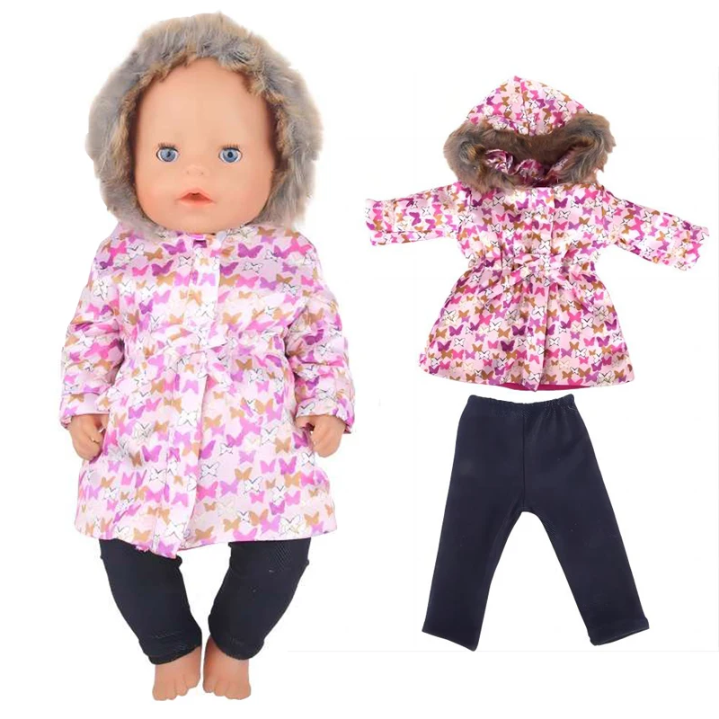 43cm New Born Baby Doll Clothes Hoody Coat for 18 Inch American OG Girl Doll Jacket Children Toys Outfits