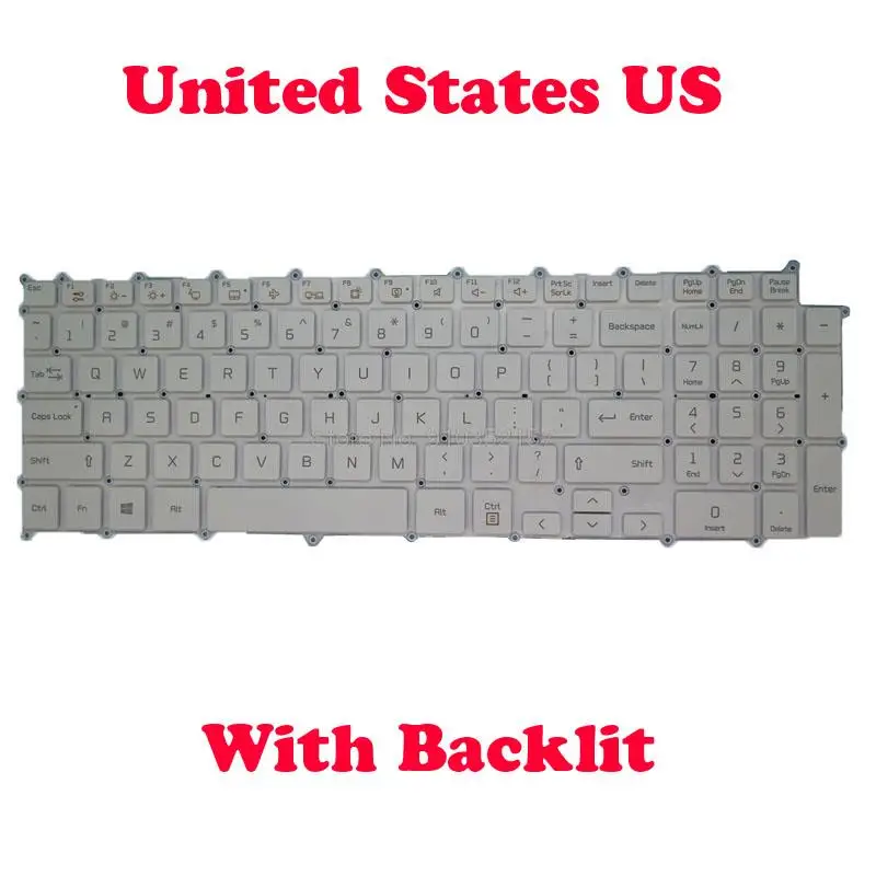 

Backlit US Keyboard For LG SG-90980-XUA SN3890BL AEW74109802 SN3890BL1 SG-90980-XMA SN3890BL AEW74109808 English TW White