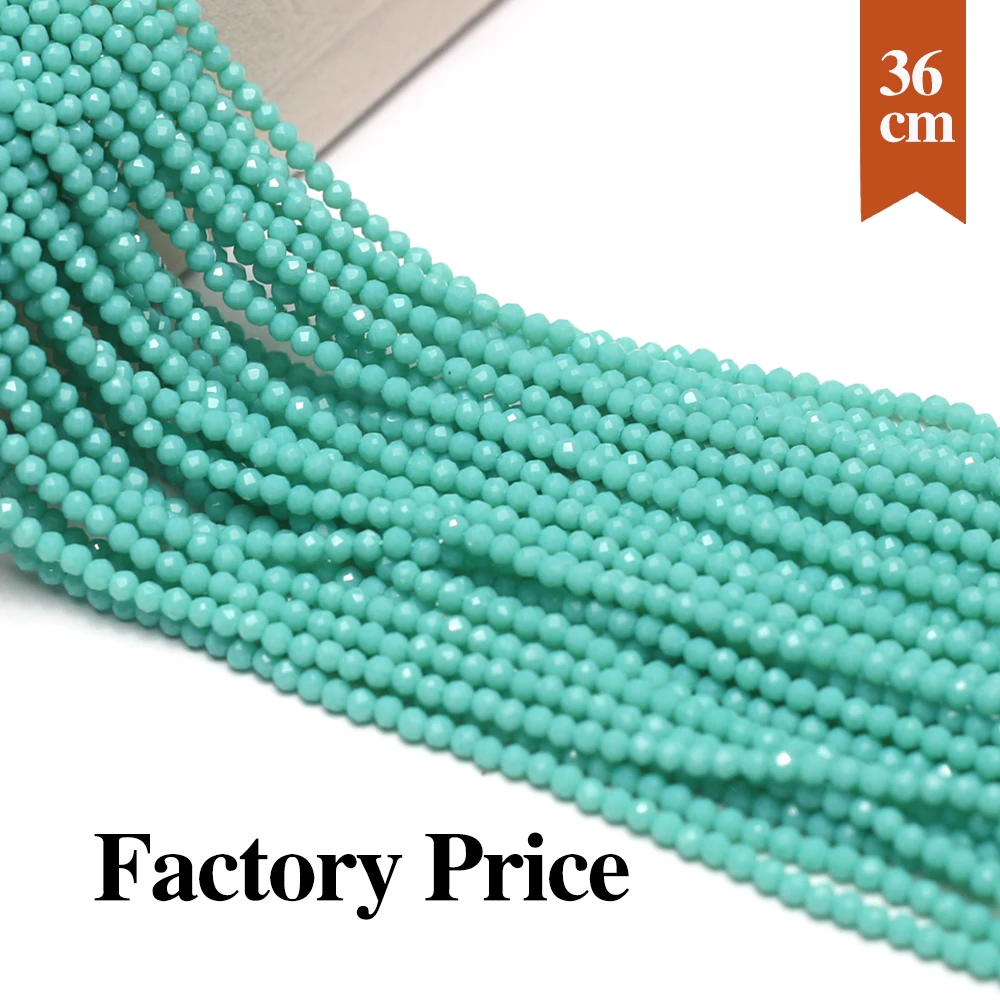10 Strands Natural Spinel Small Beads Faceted Round Blue Glass Spacer Stone Beaded Bracelet DIY Jewelry Making Necklace 3mm