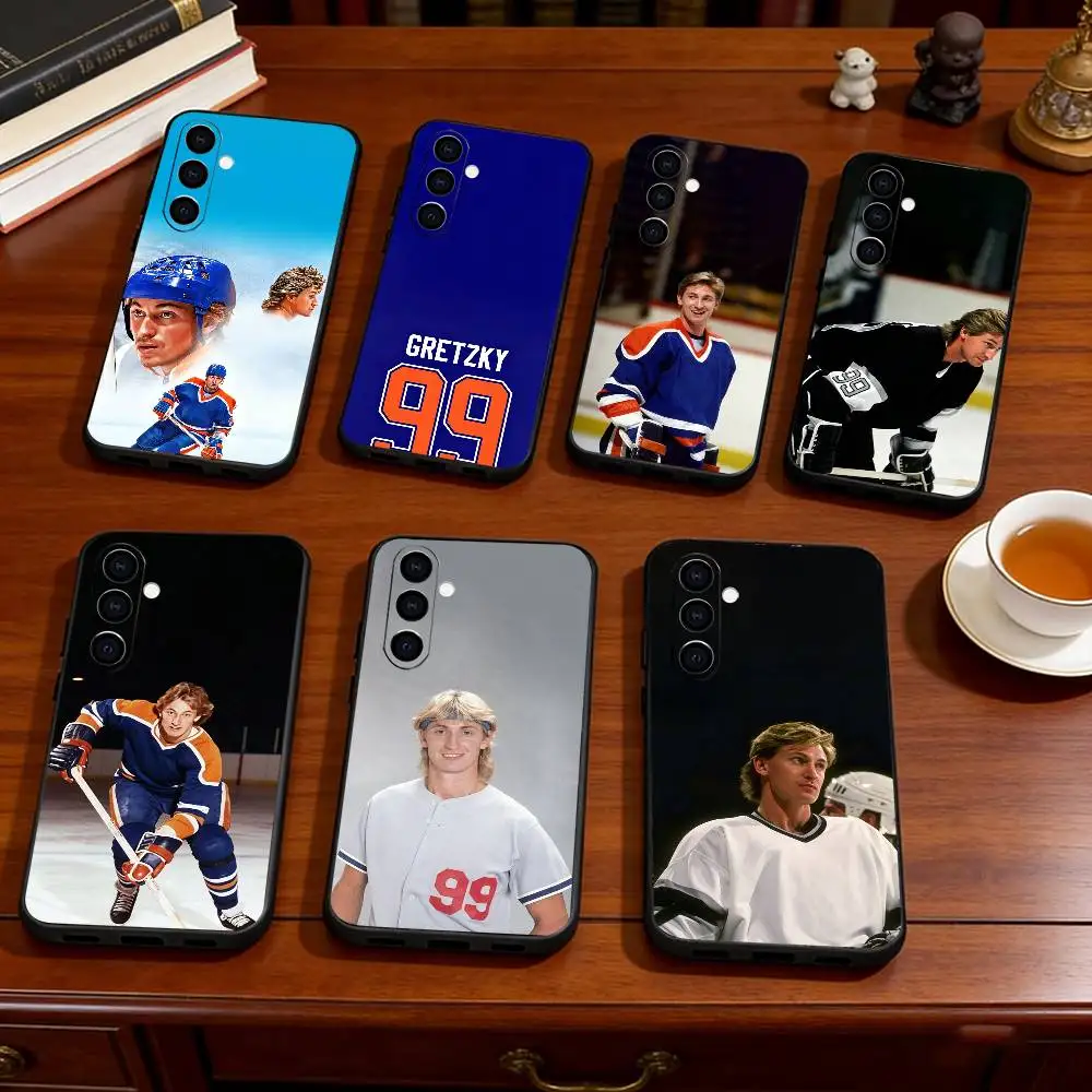 W-Wayne G-Gretzky Phone Case Black Silicone Soft For Samsung Galaxy A73,A72,A71,A70,A53,A52,A51