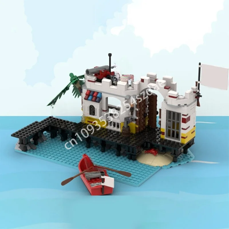 

636 шт. MOC Lagoon Lock-Up Пираты Строительные блоки STEM Рождественская игрушка Подарок STEM решает проблему Рождественская игрушка в подарок