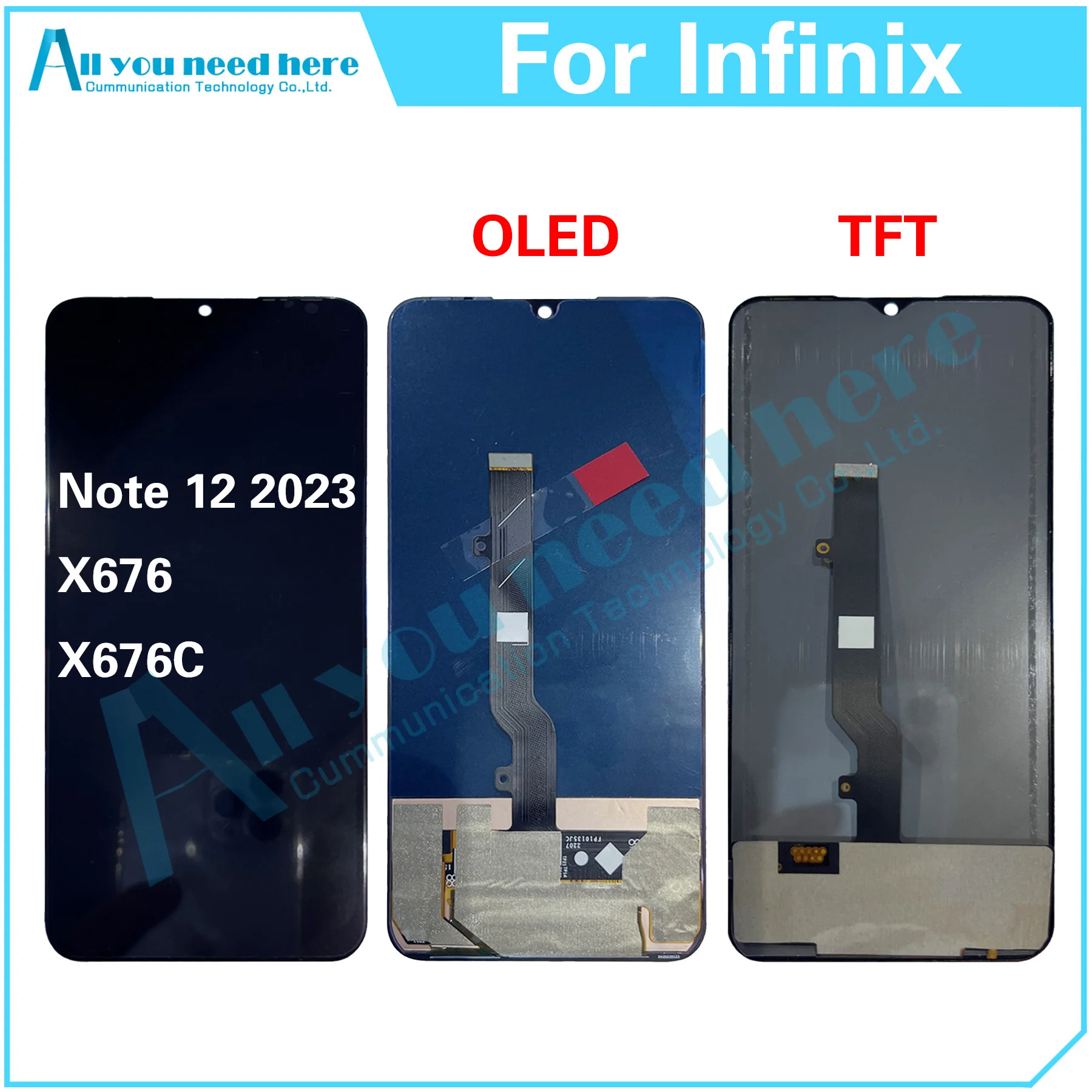 100% Test For Infinix Note 12 2023 X676 X676C Note12 LCD Display Touch Screen Digitizer Assembly Repair Parts Replacement