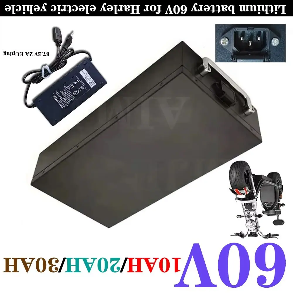 

60V Lithium Battery for Harley Electric Vehicle Foldable Two-Wheeled 10/20/30Ah Suitable for Citycoco Electric Scooter