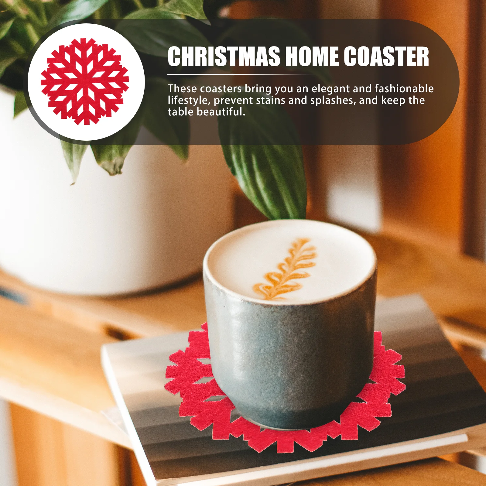 

12 Pcs Christmas Coasters Snowflake for Drinks Insulated Cup Desk Table Decorations Hollowed Out Mat