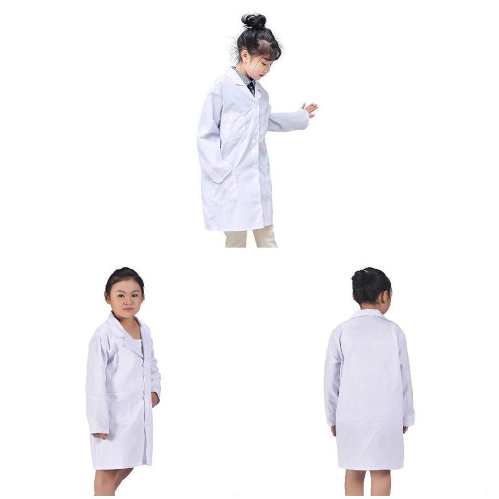 Kids Doctor Nurse Cosplay Coat Doctor Role Play Soft White Lab Coat for Children Kids Cosplay Wear