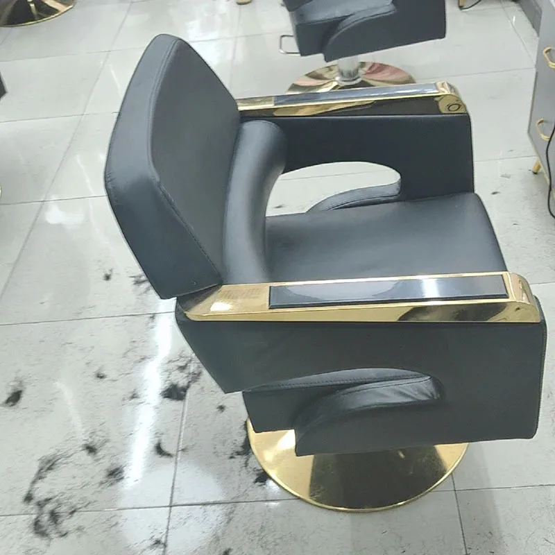 Lichte Luxe Roestvrijstalen Kappersstoel Professionele Salon Stoelen Voor Haarstylist Schoonheidssalon Lift Kappers Tattoo Stoel