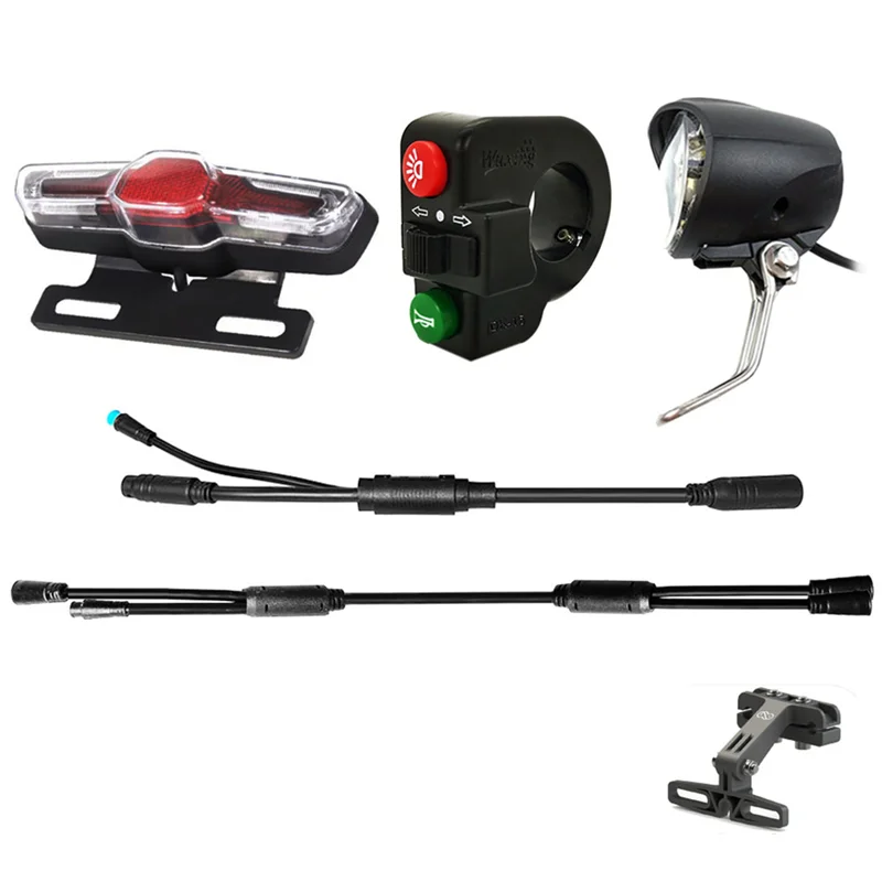 

ABJM-Electric Bike 36V-48V Front Light Rear Light Turn Signal Brake Light DK15 Turn Horn Switch Ebike Replacement