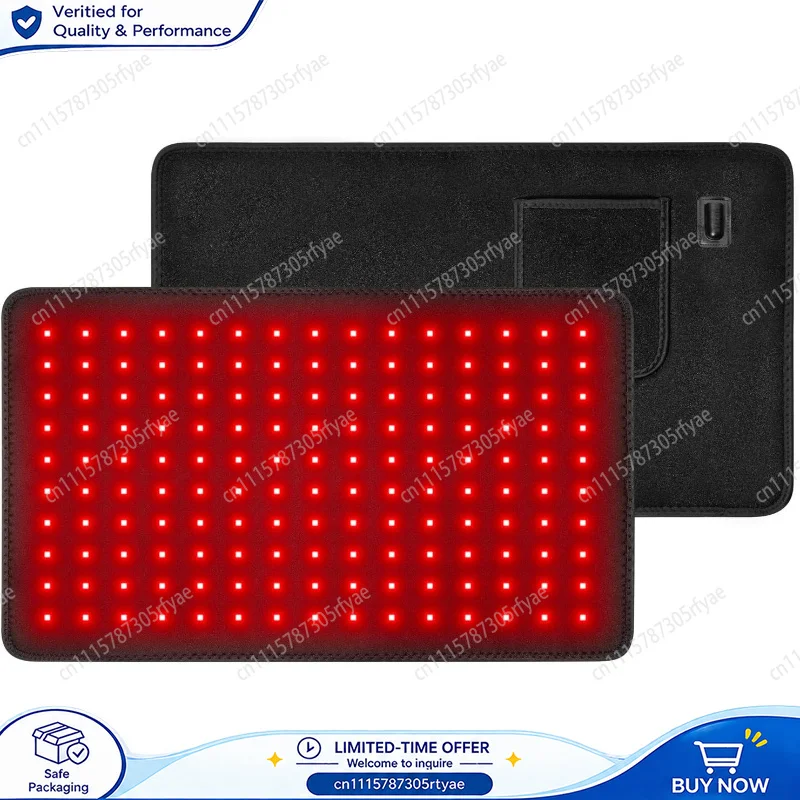 120 LED Red Light Therapy Belt Multifunctional Heating Pad Waist Wrap Warm Compress Mat for Home Fitness Sports