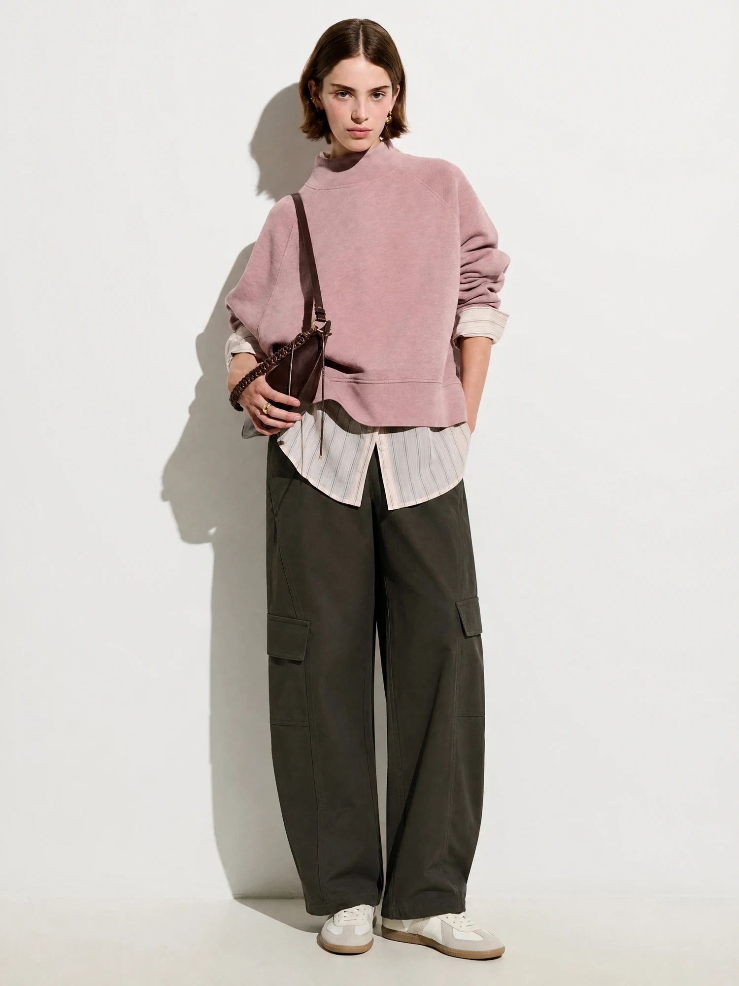 Anti-Wrinkle Smooth Easy Care Work Trousers Elastic Waist Tailored Loose Wide Leg Casual Pants Commute Style Ladies Fashion