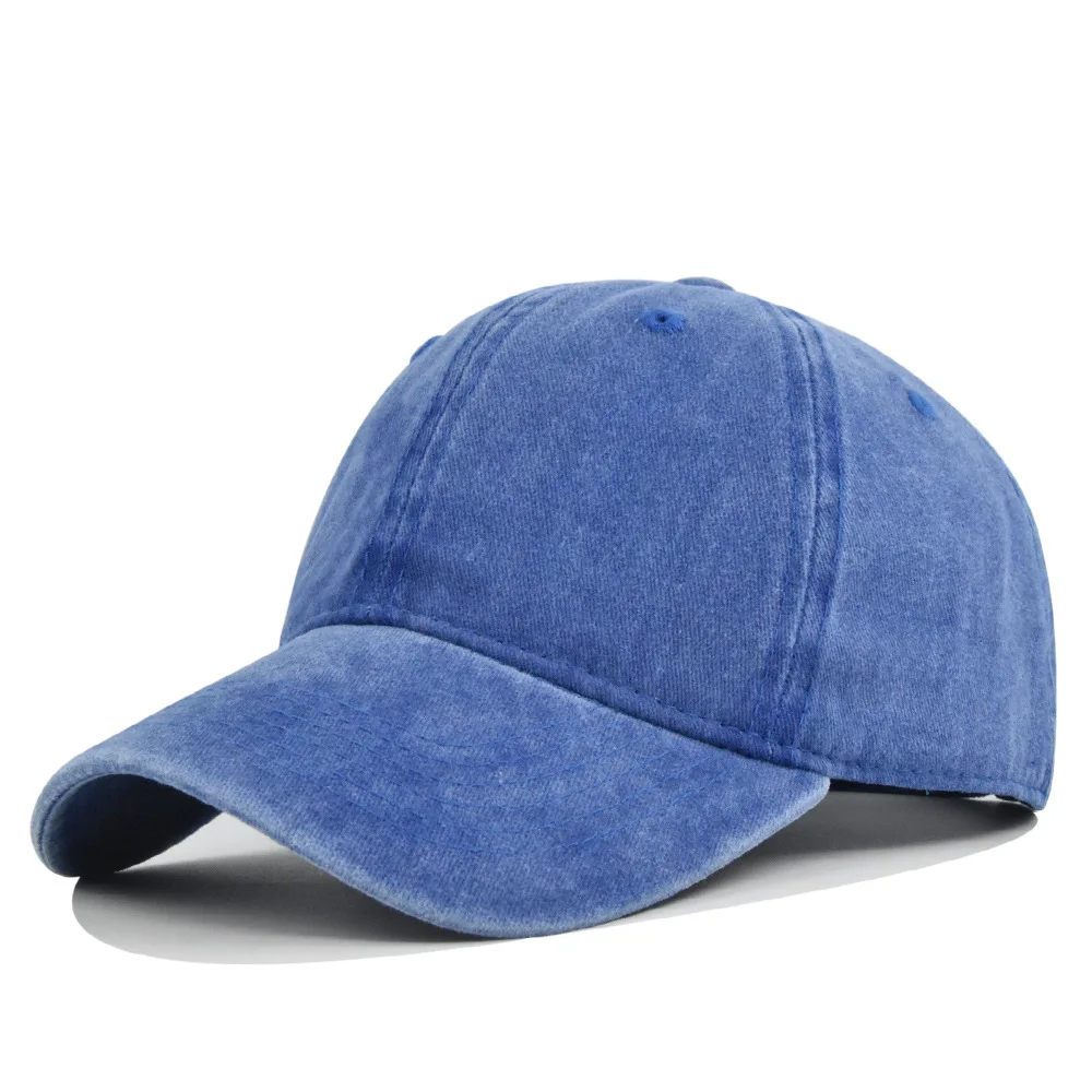 Adjustable Embroidery Snapback Hat Men Washed Denim Baseball Cap Outdoor Sport Tennis Cap For Adults