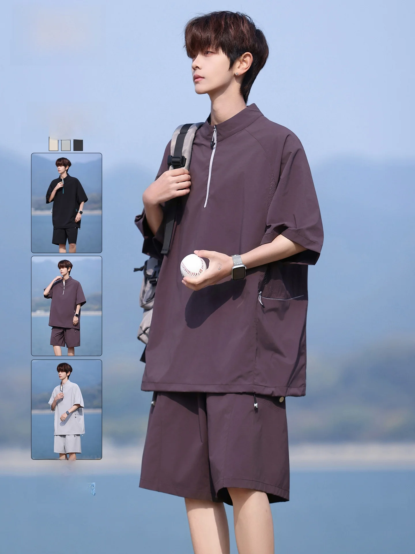ensemble-short-et-t-shirt-tucano-style-americain-en-soie-glacee-coupe-ample-manches-courtes-pour-homme-ete-fin-sportif-decontracte-deux-pieces
