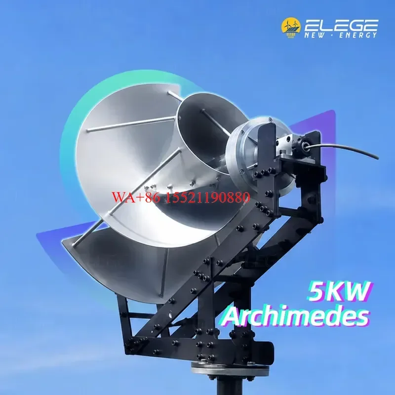 WMWMNU for 48V 5KW 1KVA-5KVA Low RPM Noise High Efficiency Archimedes Spiral Wind Turbine for Urban Residential Areas
