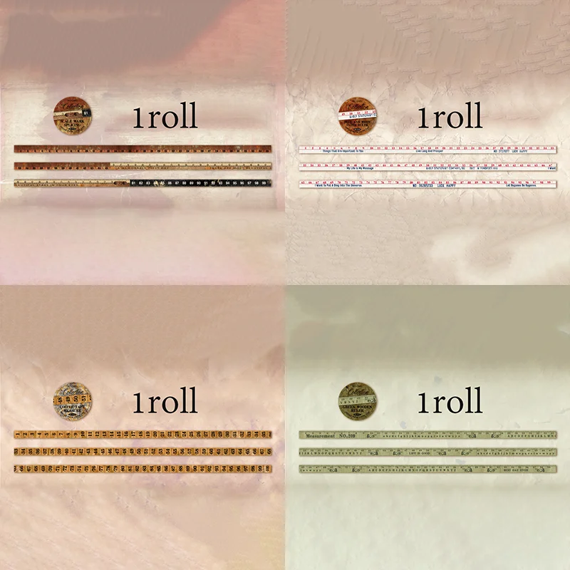 Mr Paper Tape Measure Collection Series Washi Tape Vintage Style Beauty Decorative Tape DIY Handbook Material Diary 6rolls in