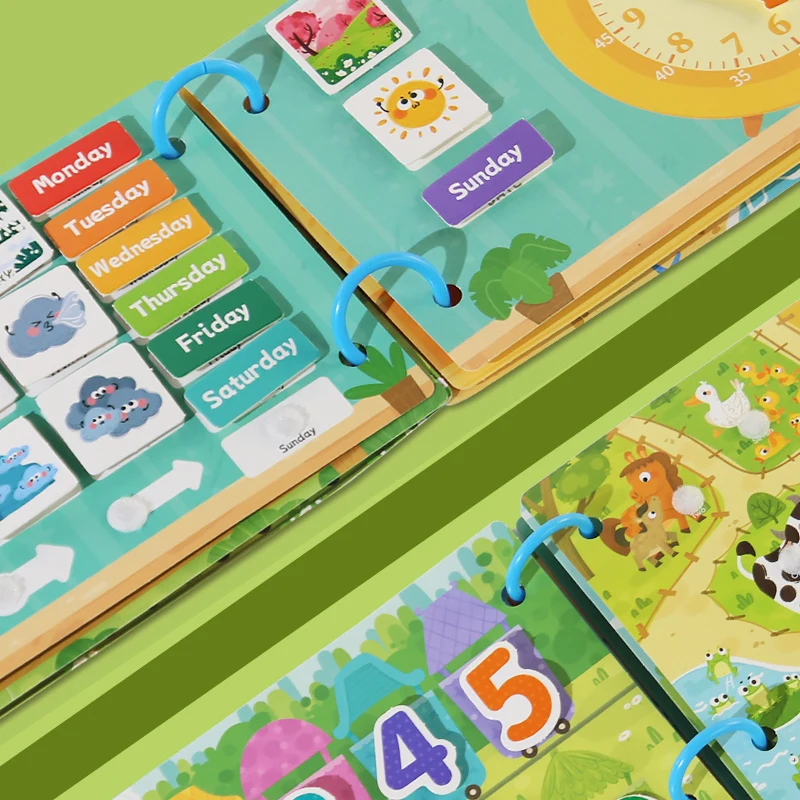 Puzzle Montessori Quiet Book Word Recognition Children's Early Education Enlightenment Stickers Book Toys image 4