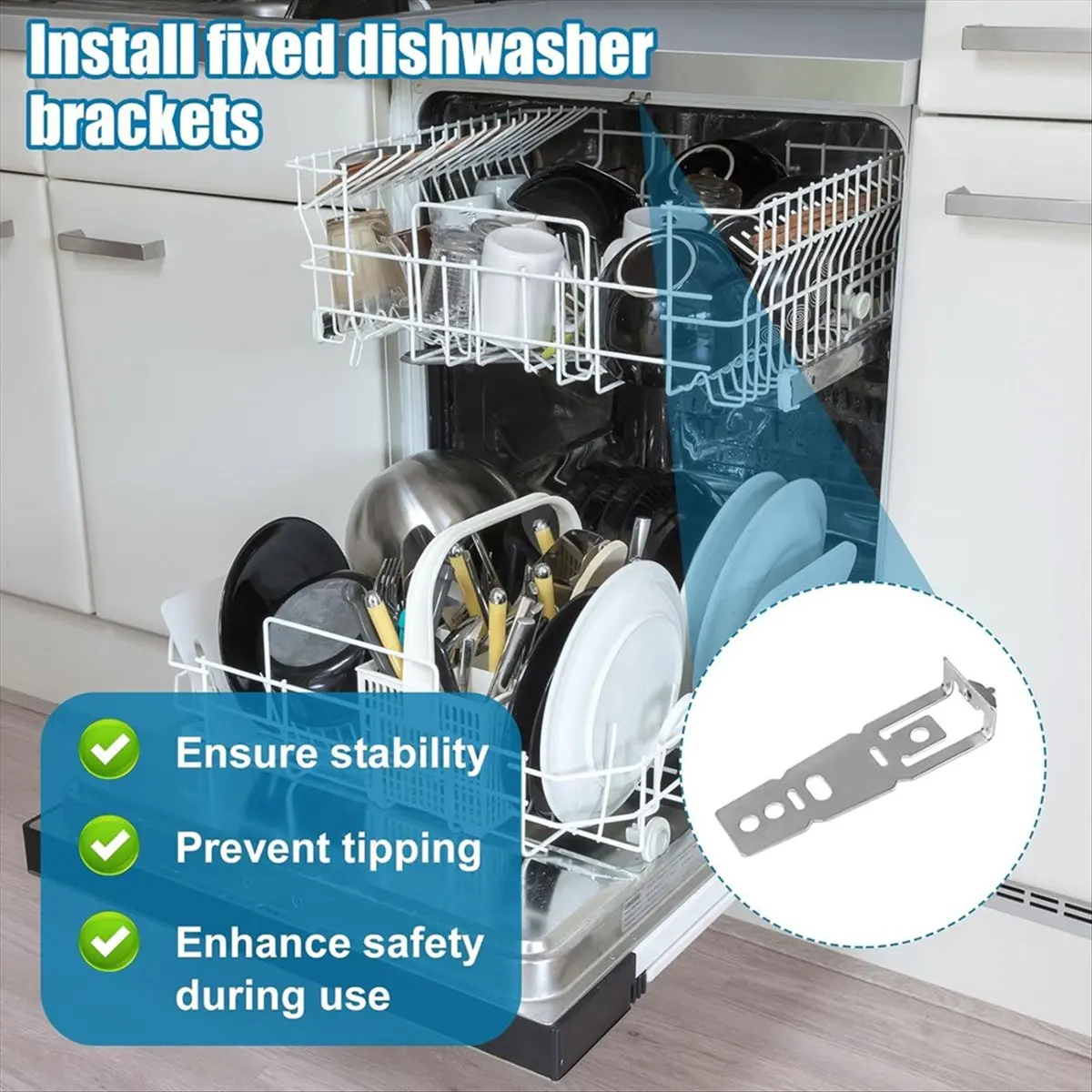 BHBL 2Pcs Dishwasher Mounting Fastening Bracket, WD01X27759 Dishwasher Quartz Countertop Install Clips