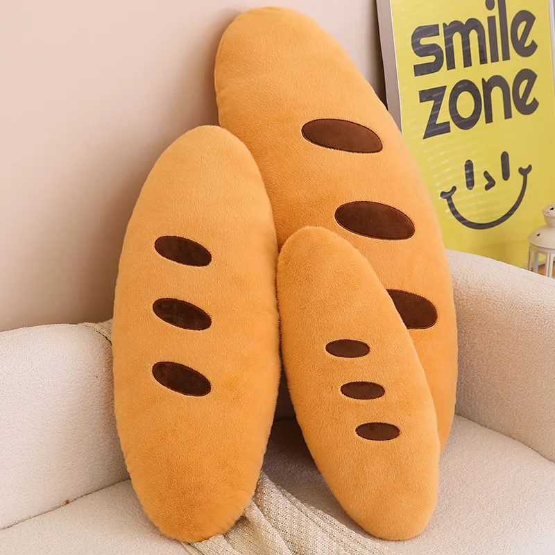 Cute Bread Shaped Plush Toys Long Pillow Stuffed Soft Cushion Sleeping Dolls Food Theme Christmas Gift Ideas