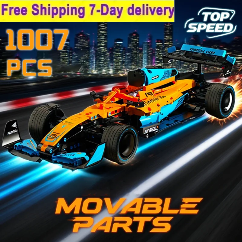 

New Tech Compatible 42141 1007PCS F1 Race Cars Building Blocks Set City Vehicle Model Kid Adults Gifts Creative Engineering Toys