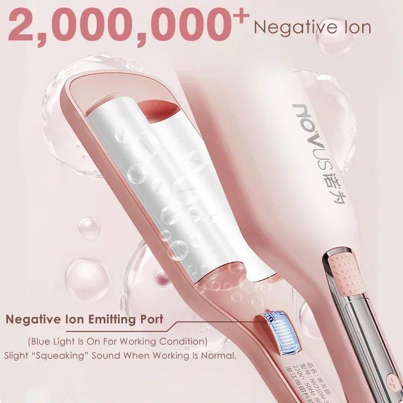 NOVUS 13/28/32mm Curling Irons Anti-Scald 4000W Negative Ion Wave Curling Machine Egg Rolls Fast Heating Auto-shutdown Styler