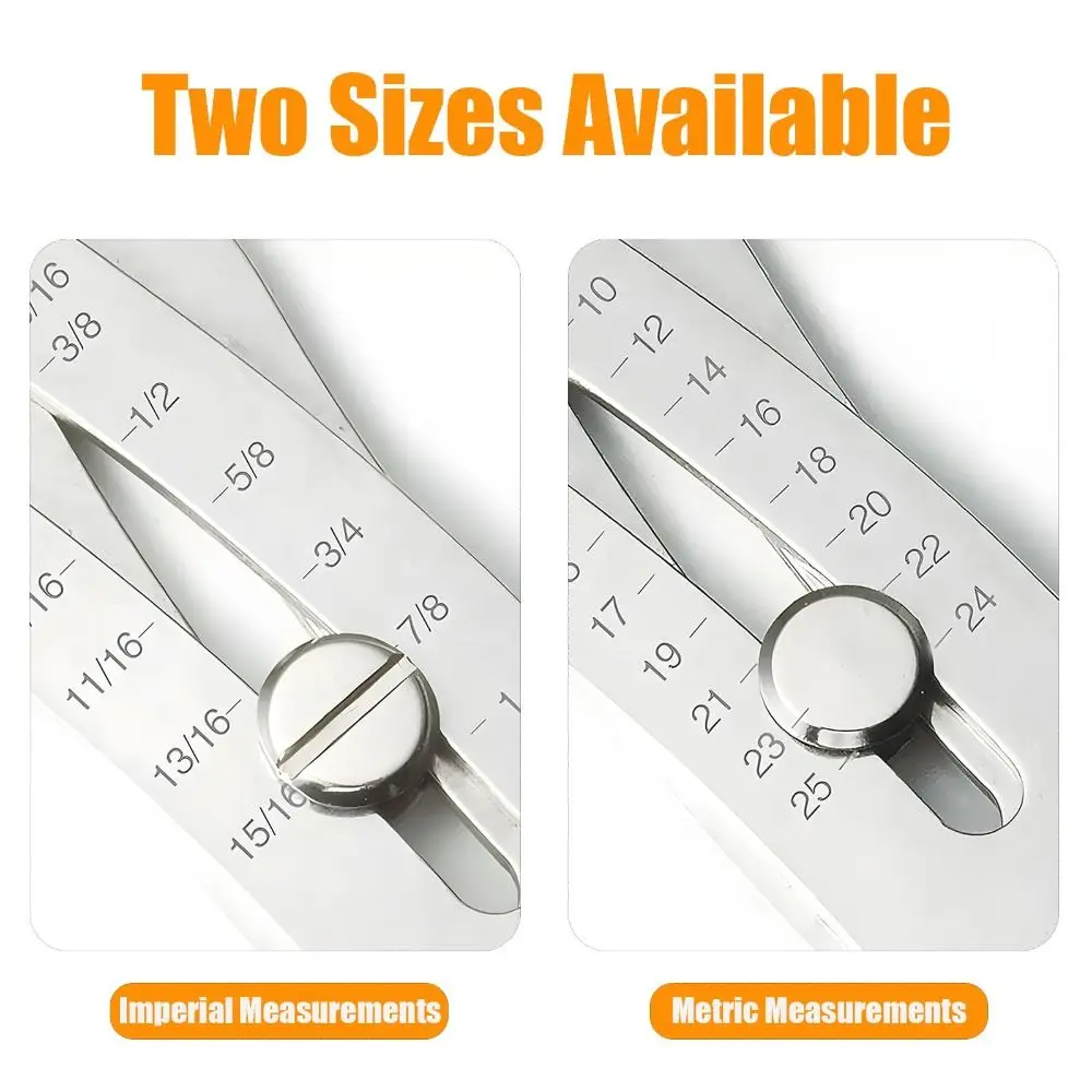 Precise Thread Size Checker Keychain Large Opening Adjustable Bolt Size Finder Keychain Two Sizes Lightweight