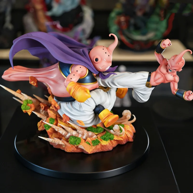 

Anime Dragon Ball Z Majin Fat Buu VS Kid Buu Battle Statue With Diorama Base Collect Action Figure Model Ornament Boys Toy Gifts