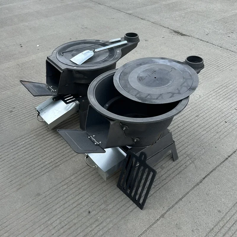 Large plus heavy duty high temperature resistant cast iron wood stove raw iron stove rural household outdoor fire large pot tabl
