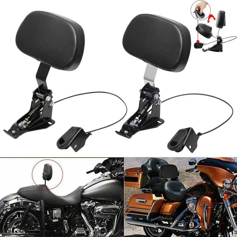 

Motorcycle Adjustable Backrest Front Driver Rider Backrest Pad For Harley Touring CVO Street Glide Road King Classic 2009-2023