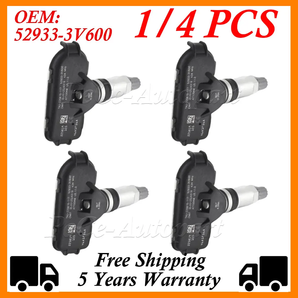 

1/4 шт. TPMS для 2011-2017 KIA RIO (UB) датчик давления в шинах TPMS 433 МГц 52933-3V600 529333V600 ДАТЧИКИ в шинах