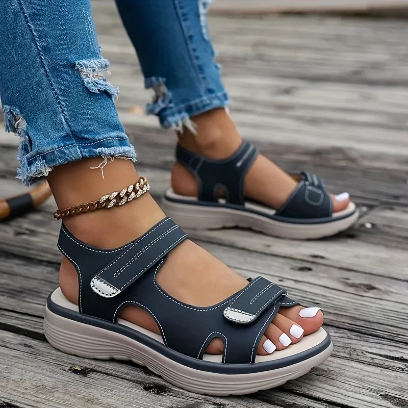 Sommer-Keilsandalen für Damen, 2025, neue Mode, rutschfeste Strandschuhe, Damen, leicht, lässig, Plattform, Übergröße, Sandalen für Damen