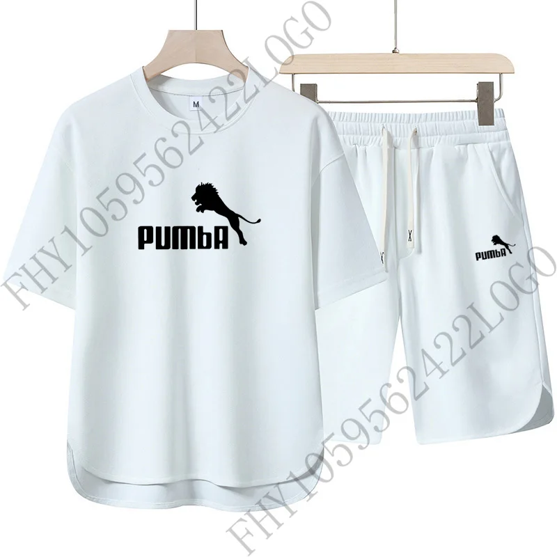 

2026 summer fashion printed men's casual round neck T-shirt shorts two-piece set, new breathable and comfortable short sleeved s