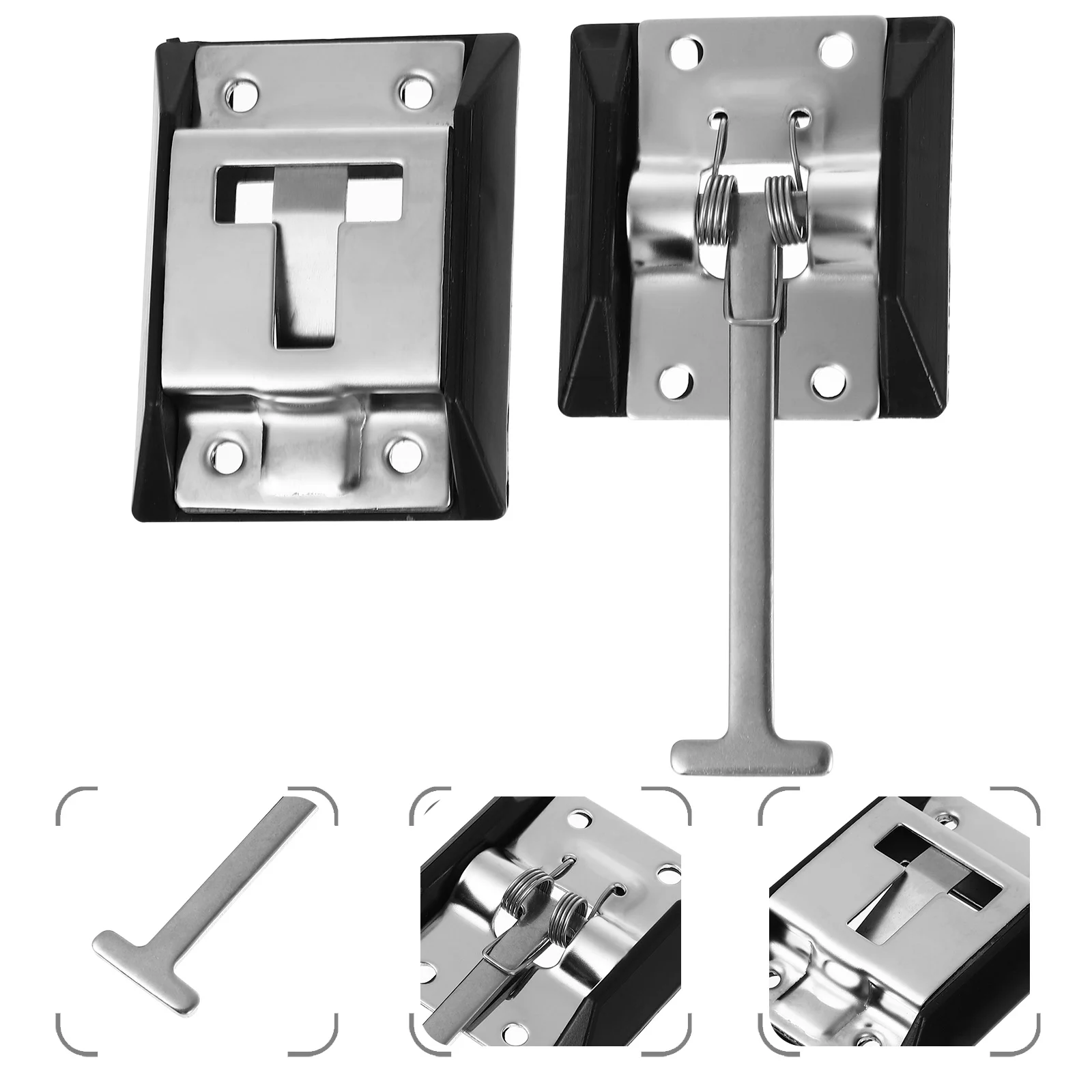 Metal T-Style Entry Door Catch Holder For RV Camper Trailer Supplies (Stainless Steel / Carbon Steel With Zinc Coating )