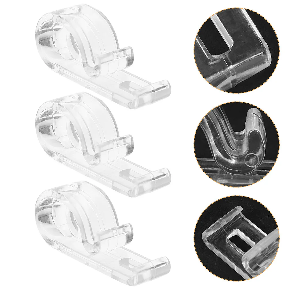 10Pcs Curtain Positioning Hooks Roller Blind Clips for Chain Cord Holder Sturdy Clear Plastic Blinds Safety Clips Window